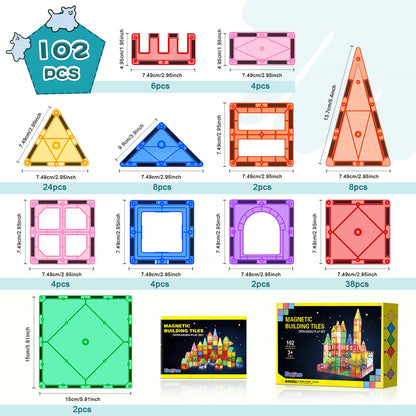 Soyee Tuiles Magnétiques STEM Montessori | Jeu de Construction 3D Enfants 3 ans+