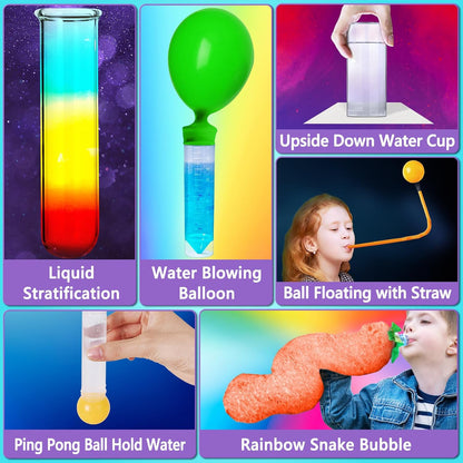 Kit de sciences UNGLINGA – 70+ expériences pour enfants | Chimie, physique, volcan | Jouets éducatifs STEM, cadeau idéal pour jeunes scientifiques
