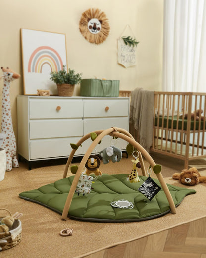 Tapis d'Éveil Bébé Feuille Géante — 6 Jouets Détachables | Blissful Diary - LumeraKids
