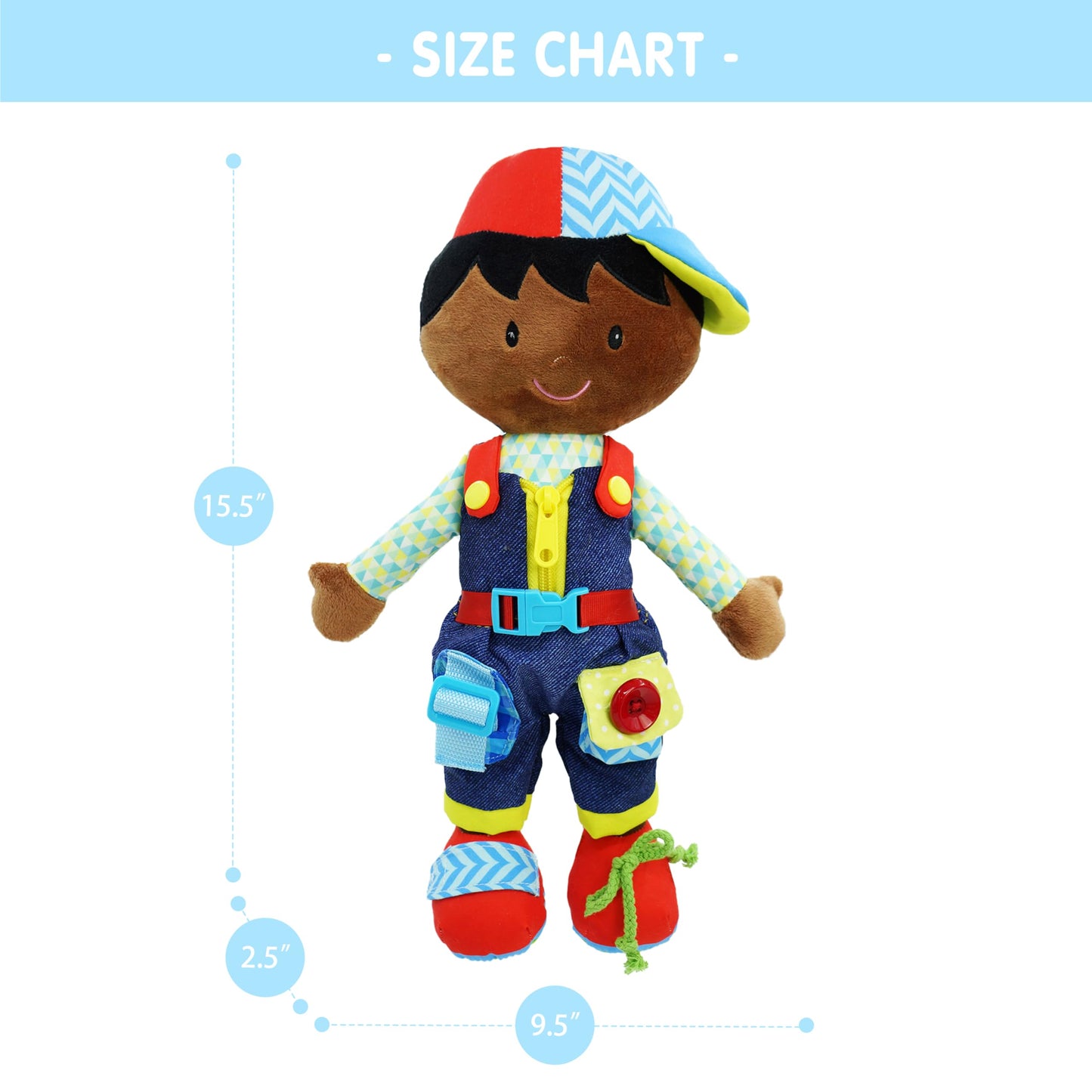 Poupée Éducative Dressy Friends – Prénom Personnalisable | Montessori Apprendre à S'habiller | Cadeau Filles & Garçons 2 ans+