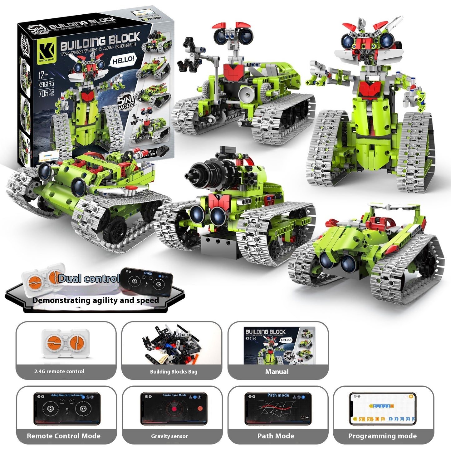 Programming Robot Electric Building Blocks Remote Control Car Toys - 0 - LumeraKids