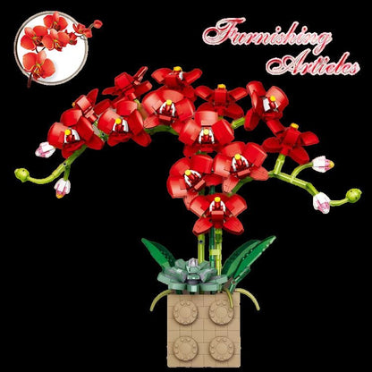 Building Blocks Phalaenopsis Potted Bonsai Bouquet Building Block Ornaments - 0 - LumeraKids