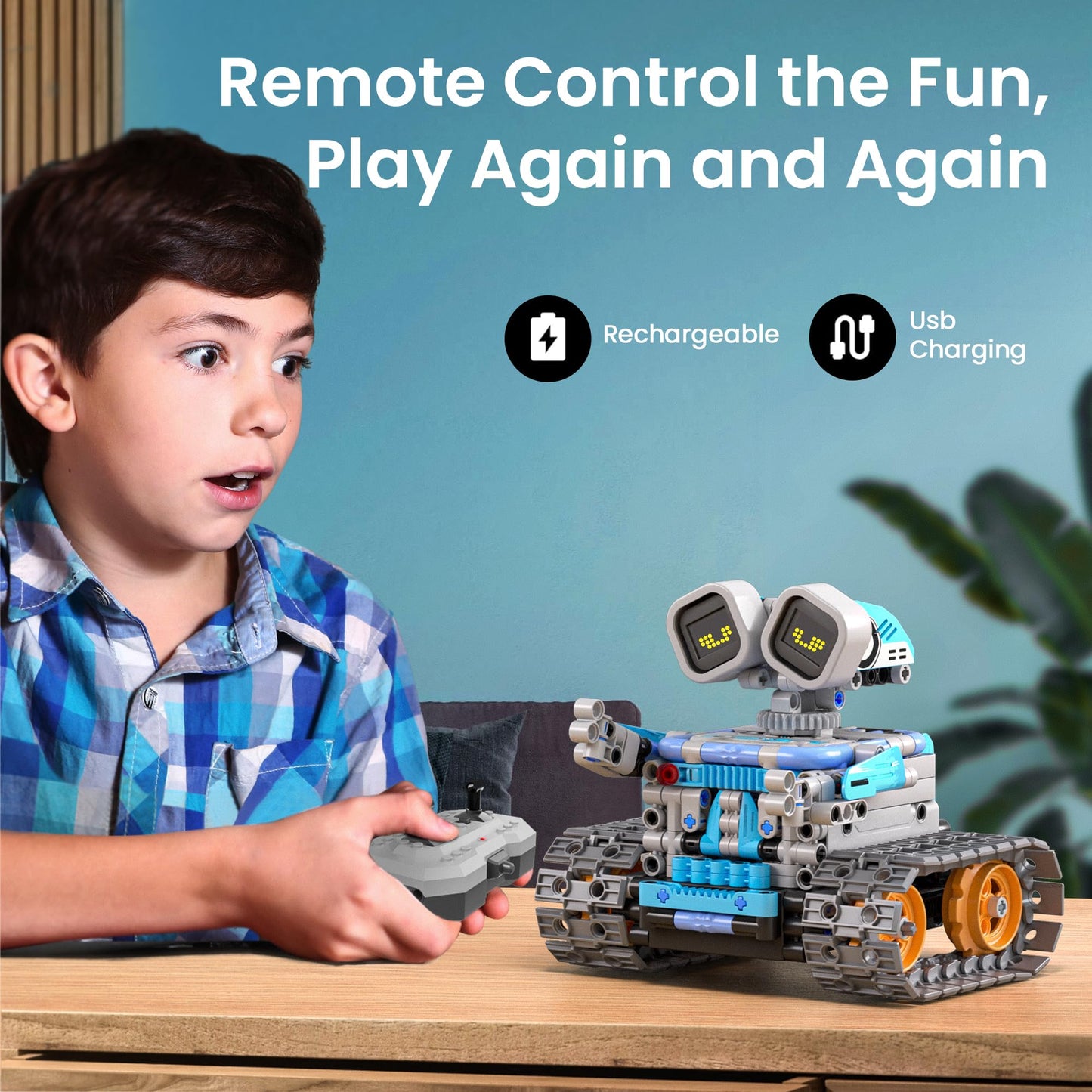 Sillbird Robot STEM 5-en-1 télécommandé – 435 pièces, LED et sons (8-14 ans) - LumeraKids