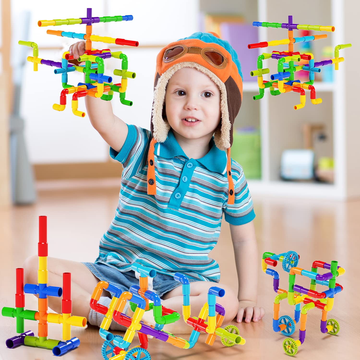 Plaques de Base Autocollantes pour Briques | Mur ou Table | Compatible grandes marques | Dès 3 ans - LumeraKids