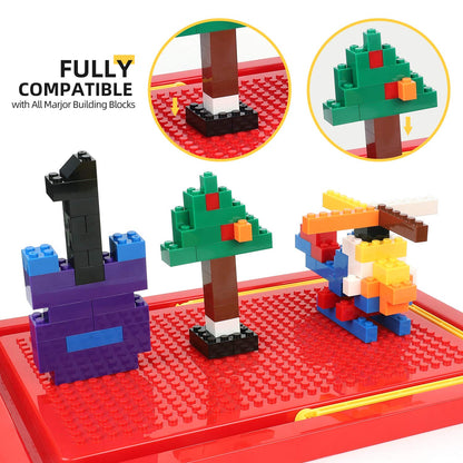 Burgkidz – Set de Briques de Construction Premium | 568 pièces | Boîte-rangement avec couvercle-plaque | Dès 3 ans - LumeraKids