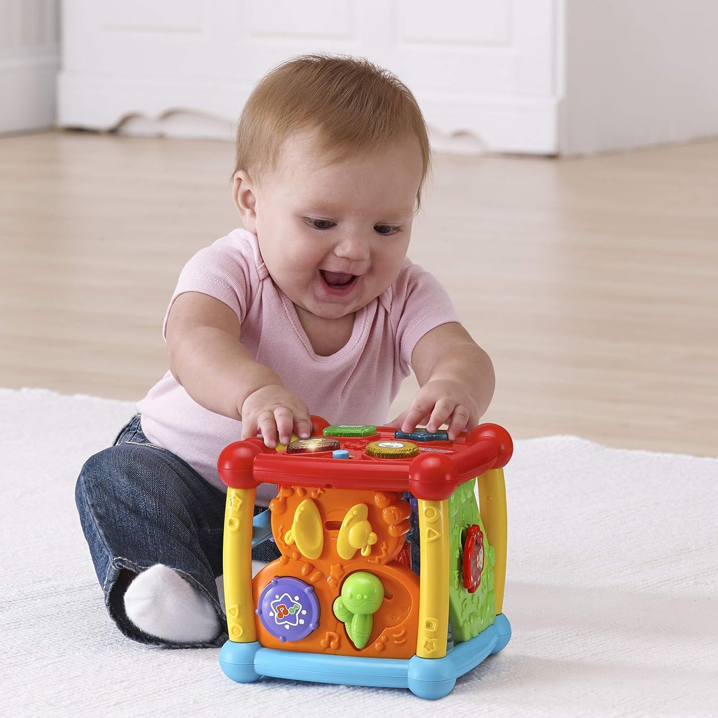 VTech Cube d'Activités Busy Learners — 5 Faces Interactives, Musique & Lumières | 6 Mois à 3 Ans