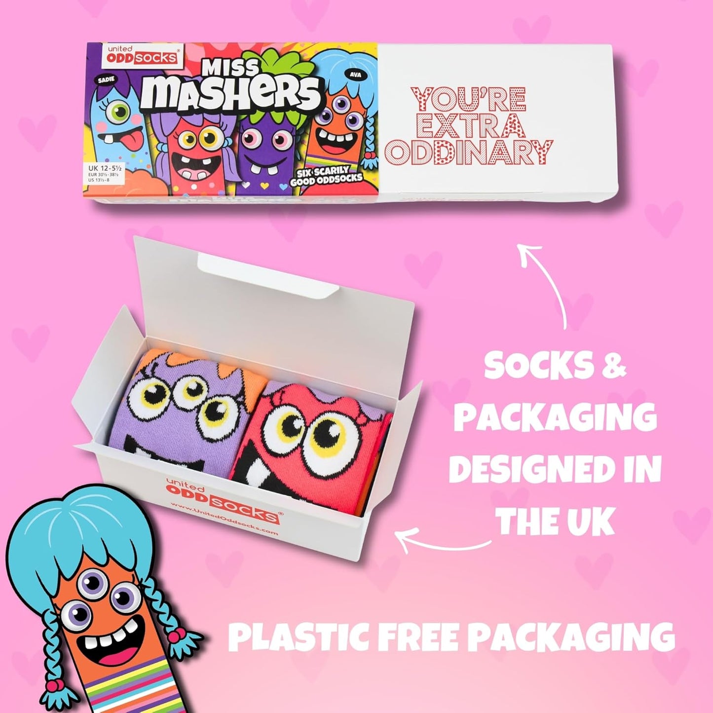 Chaussettes Dépareillées Enfant — Coffret 6 Paires | Miss Mashers
