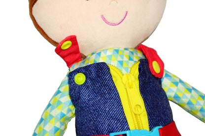 Poupée Éducative Dressy Friends – Prénom Personnalisable | Montessori Apprendre à S'habiller | Cadeau Filles & Garçons 2 ans+