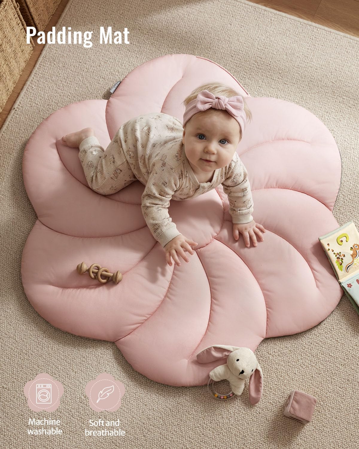 Tapis d'Éveil Bébé Feuille Géante — 6 Jouets Détachables | Blissful Diary - LumeraKids
