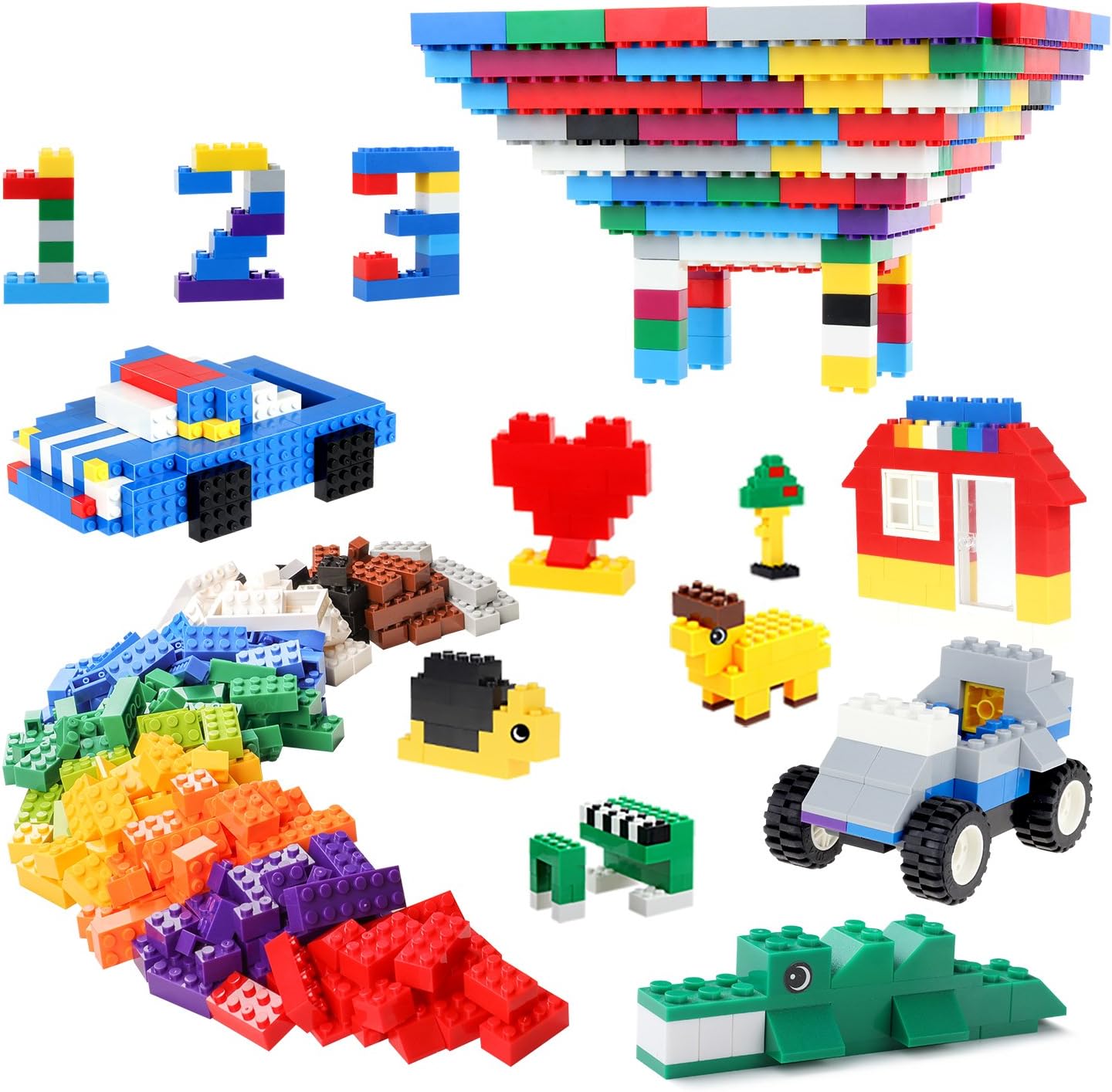Burgkidz – Set de Briques de Construction Premium | 568 pièces | Boîte-rangement avec couvercle-plaque | Dès 3 ans - LumeraKids