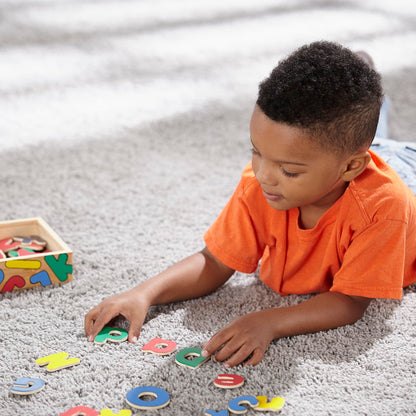 Melissa & Doug – 52 Lettres Magnétiques en Bois | Apprentissage ABC 3 ans+
