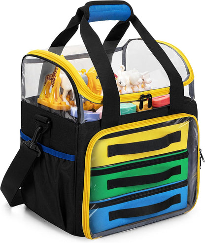 Rexmica – Lot de 4 Sacs de Rangement Jouets | 1 Grand + 3 Petits | Double couche & fenêtre transparente | Briques & LEGO - LumeraKids