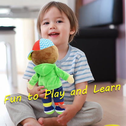 Poupée Éducative Dressy Friends – Prénom Personnalisable | Montessori Apprendre à S'habiller | Cadeau Filles & Garçons 2 ans+