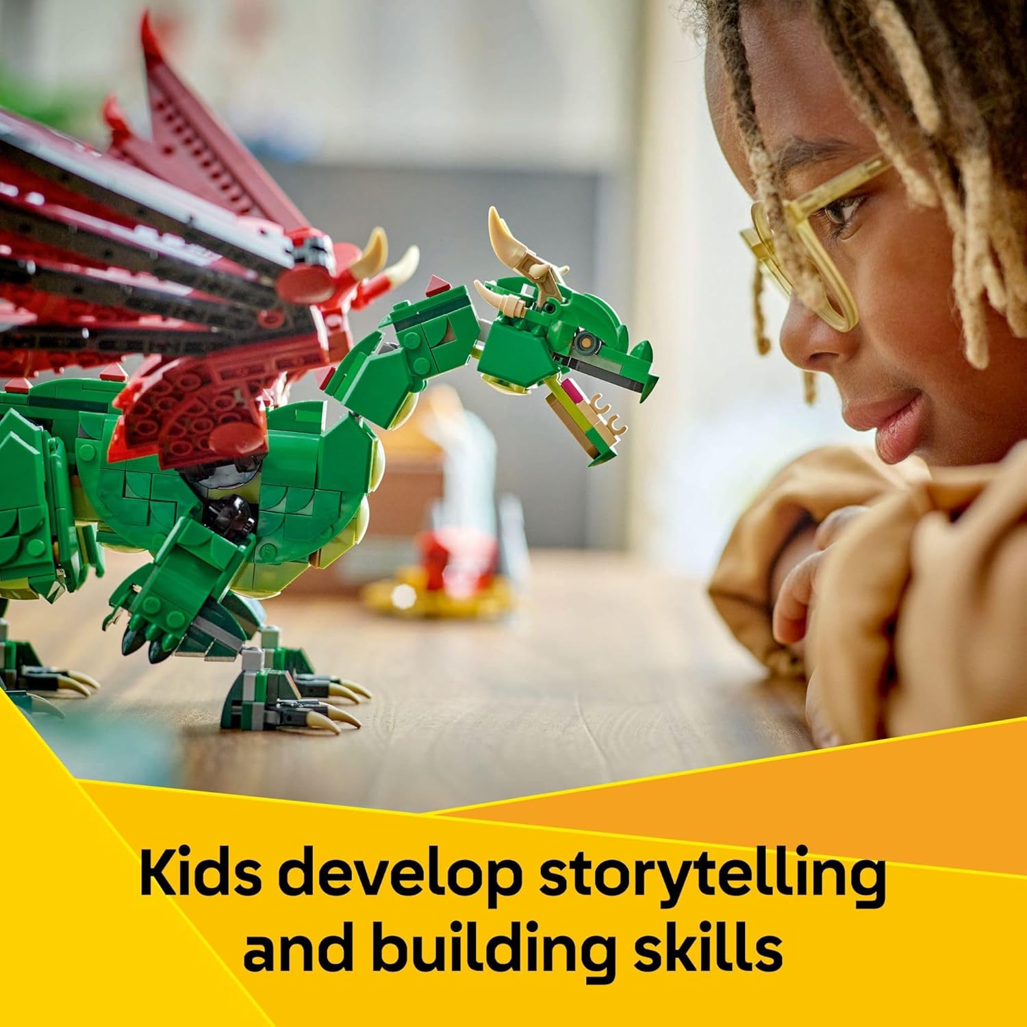 LEGO Creator 3-en-1 Dragon Médiéval – Dragon, Serpent de Mer ou Phénix (31161) - LumeraKids
