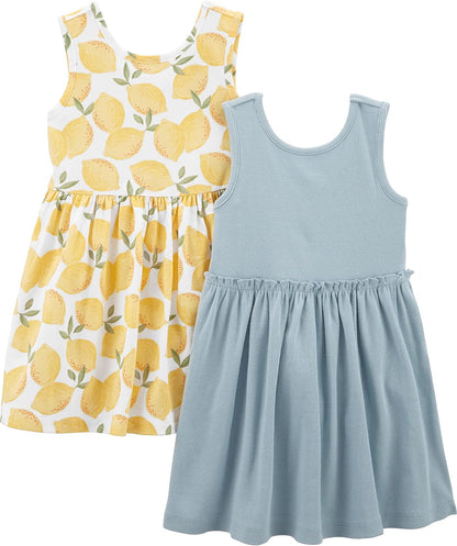 Lot de 2 Robes Filles – Simple Joys by Carter's | 100% Coton