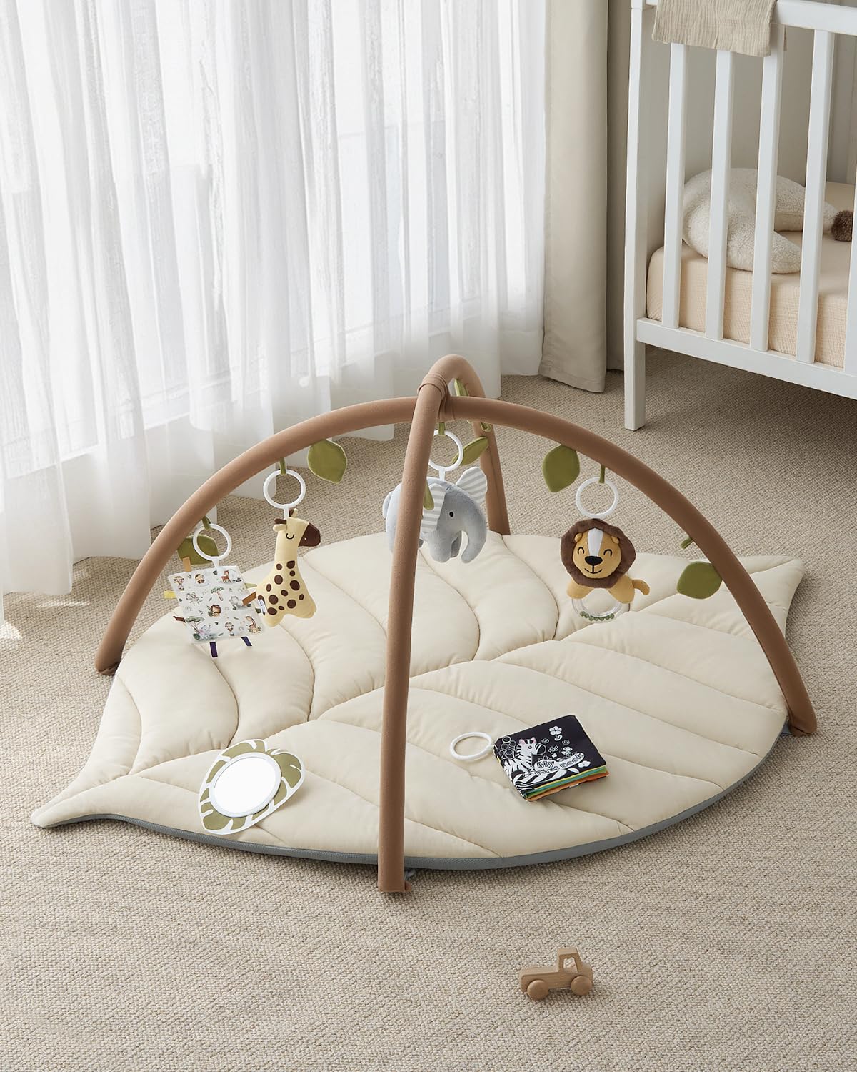 Tapis d'Éveil Bébé Feuille Géante — 6 Jouets Détachables | Blissful Diary - LumeraKids