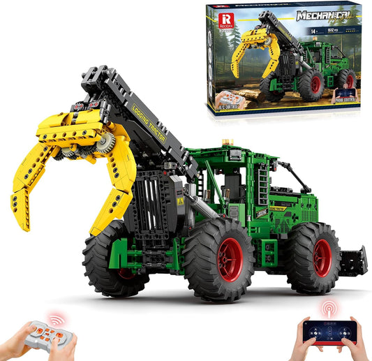 Reobrix Technic 22027 – Débusqueuse Forestière Télécommandée, Kit de Construction RC, 1612 pièces, pour Ados 14+ et Adultes - LumeraKids