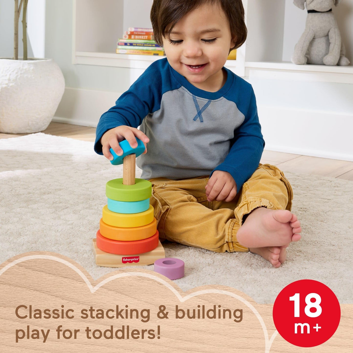 Fisher-Price Rock-a-Stack — Anneaux À Empiler, Base Culbuto | Dès 6 Mois