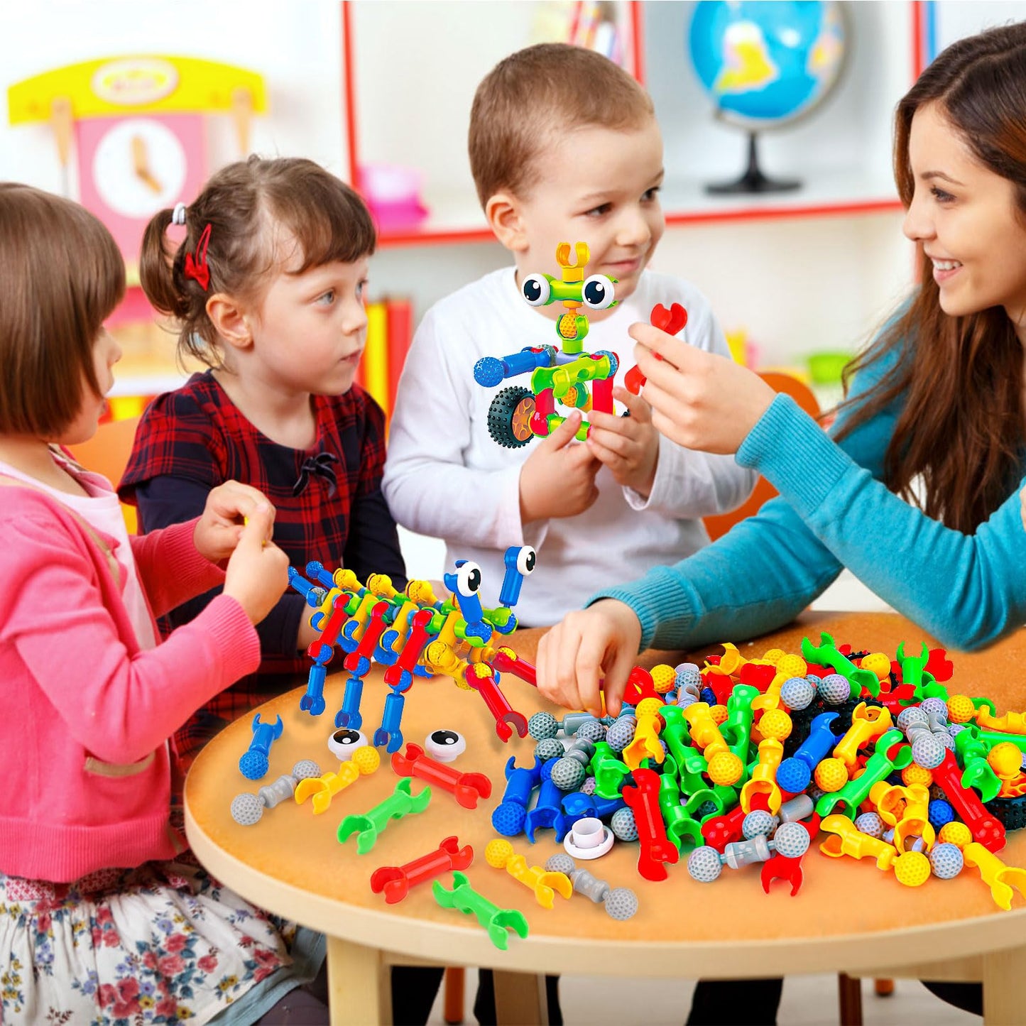Jeu de construction STEM Qirptey – 125 pièces | Blocs éducatifs pour enfants 3-8 ans | Cadeau créatif