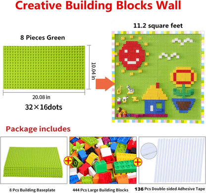 Plaques de Base Autocollantes pour Briques | Mur ou Table | Compatible grandes marques | Dès 3 ans - LumeraKids