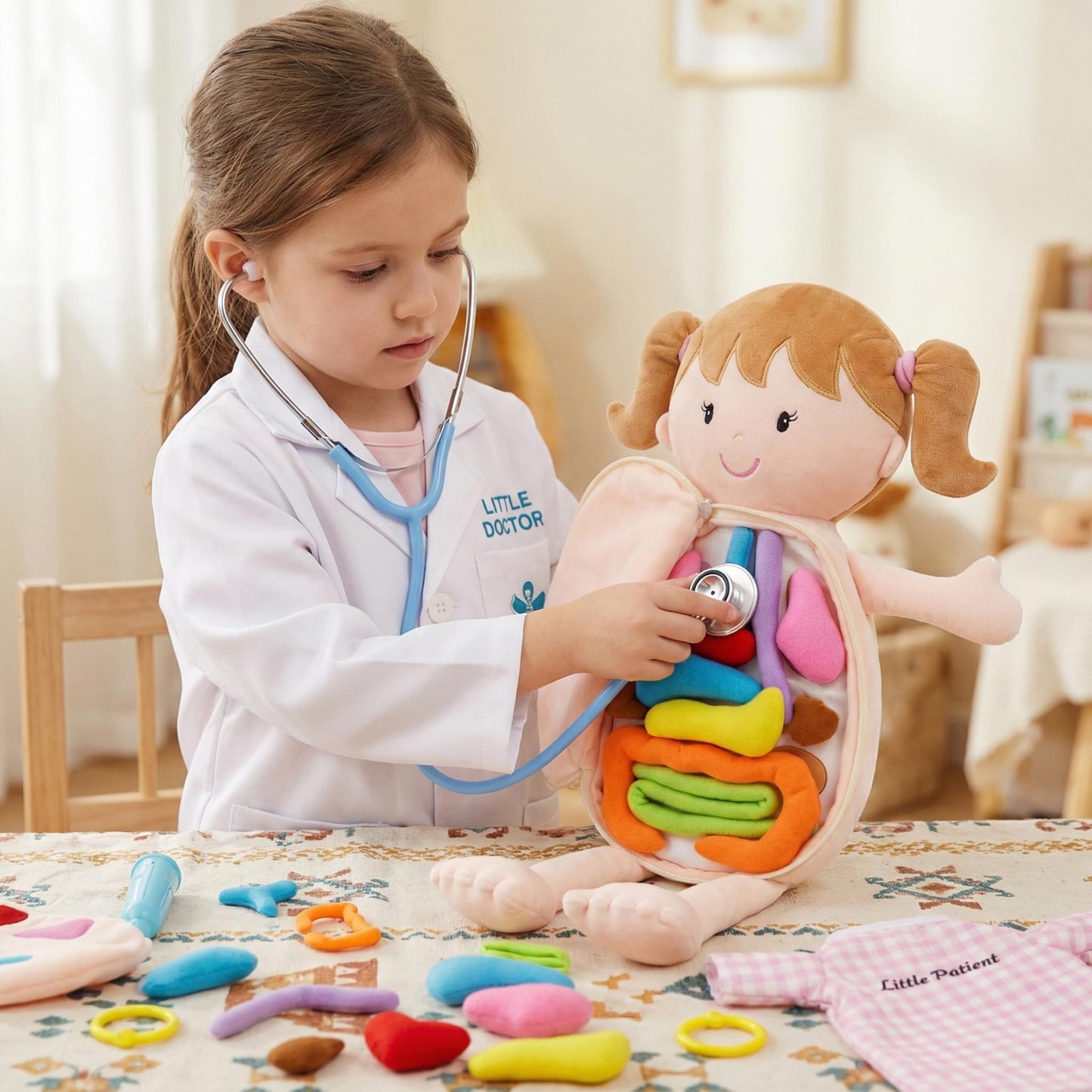 Poupée Éducative Dressy Friends – Prénom Personnalisable | Montessori Apprendre à S'habiller | Cadeau Filles & Garçons 2 ans+