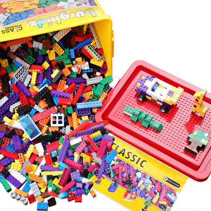 Burgkidz – Set de Briques de Construction Premium | 568 pièces | Boîte-rangement avec couvercle-plaque | Dès 3 ans - LumeraKids