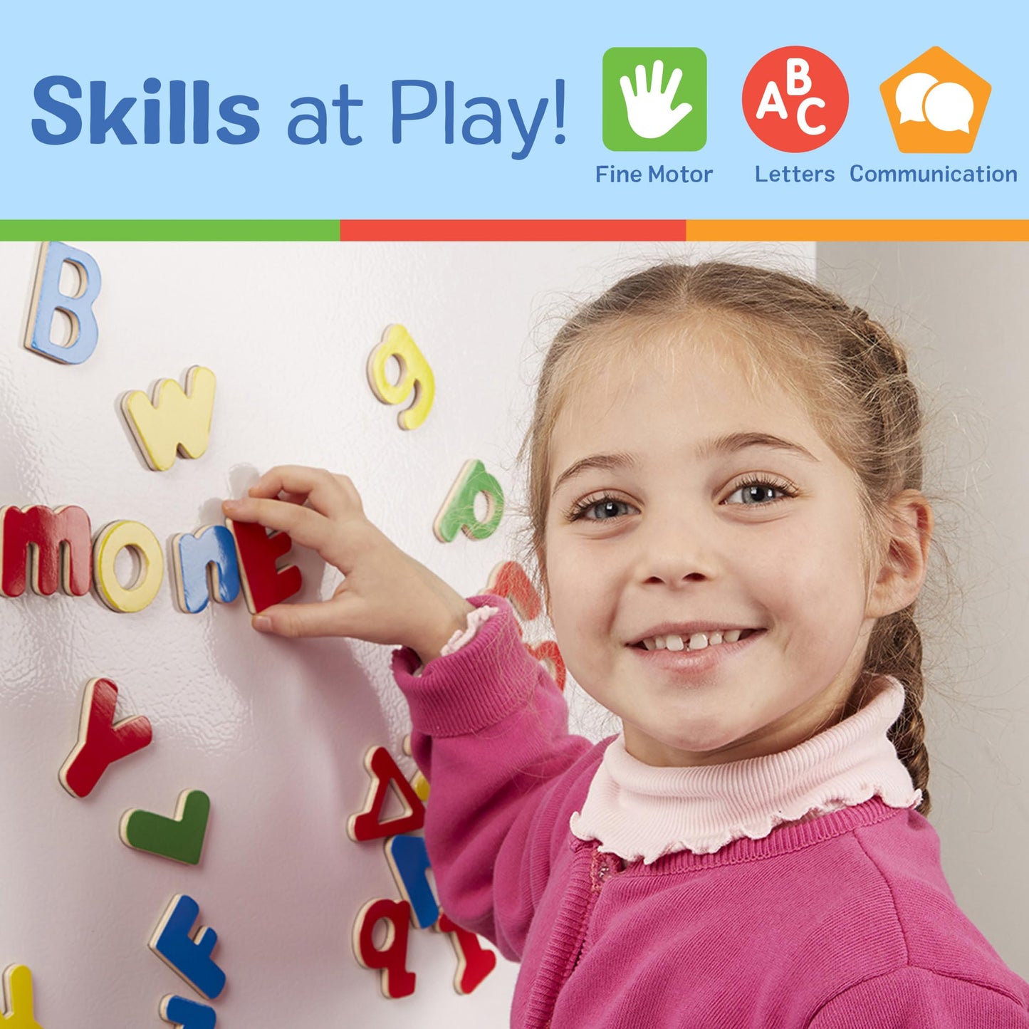 Melissa & Doug – 52 Lettres Magnétiques en Bois | Apprentissage ABC 3 ans+