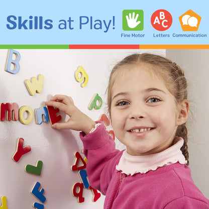 Melissa & Doug – 52 Lettres Magnétiques en Bois | Apprentissage ABC 3 ans+