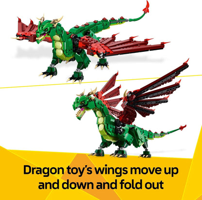LEGO Creator 3-en-1 Dragon Médiéval – Dragon, Serpent de Mer ou Phénix (31161) - LumeraKids