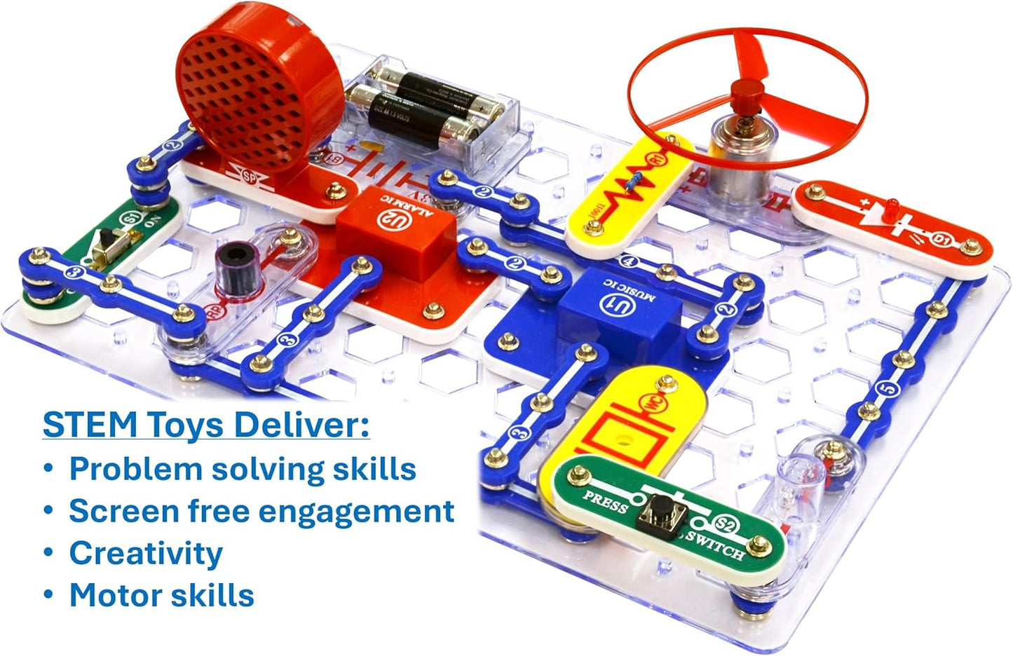 Elenco Snap Circuits Jr. SC-100 Electronics Exploration Kit, Over 100 Projects, Full Color Project Manual, 30 + Snap Circuits Parts, STEM Educational Toy for Kids 8 +, Black - Jouets & Éveil - LumeraKids