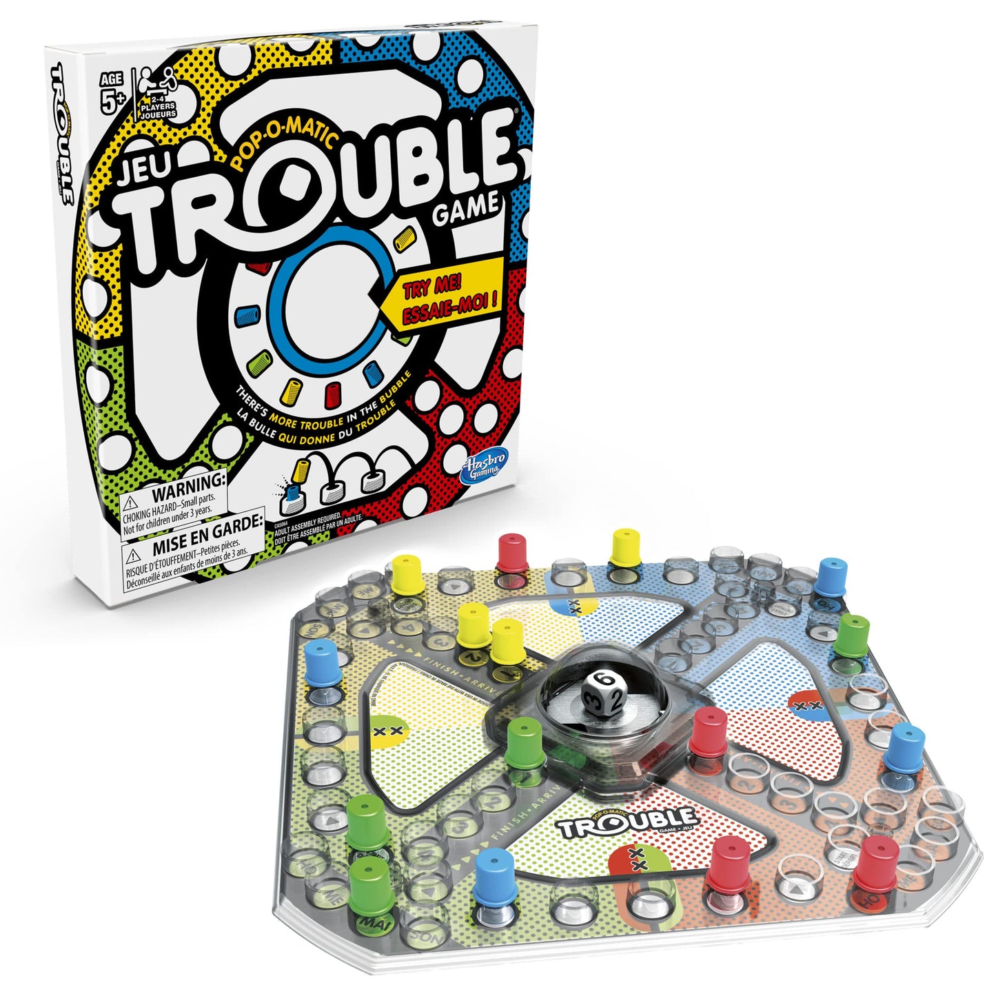 Hasbro Trouble Jeu de Société — Pop-O-Matic, Course & Stratégie, 2-4 Joueurs | Dès 5 Ans