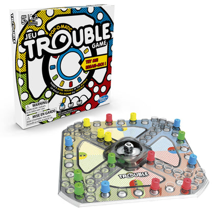 Hasbro Trouble Jeu de Société — Pop-O-Matic, Course & Stratégie, 2-4 Joueurs | Dès 5 Ans