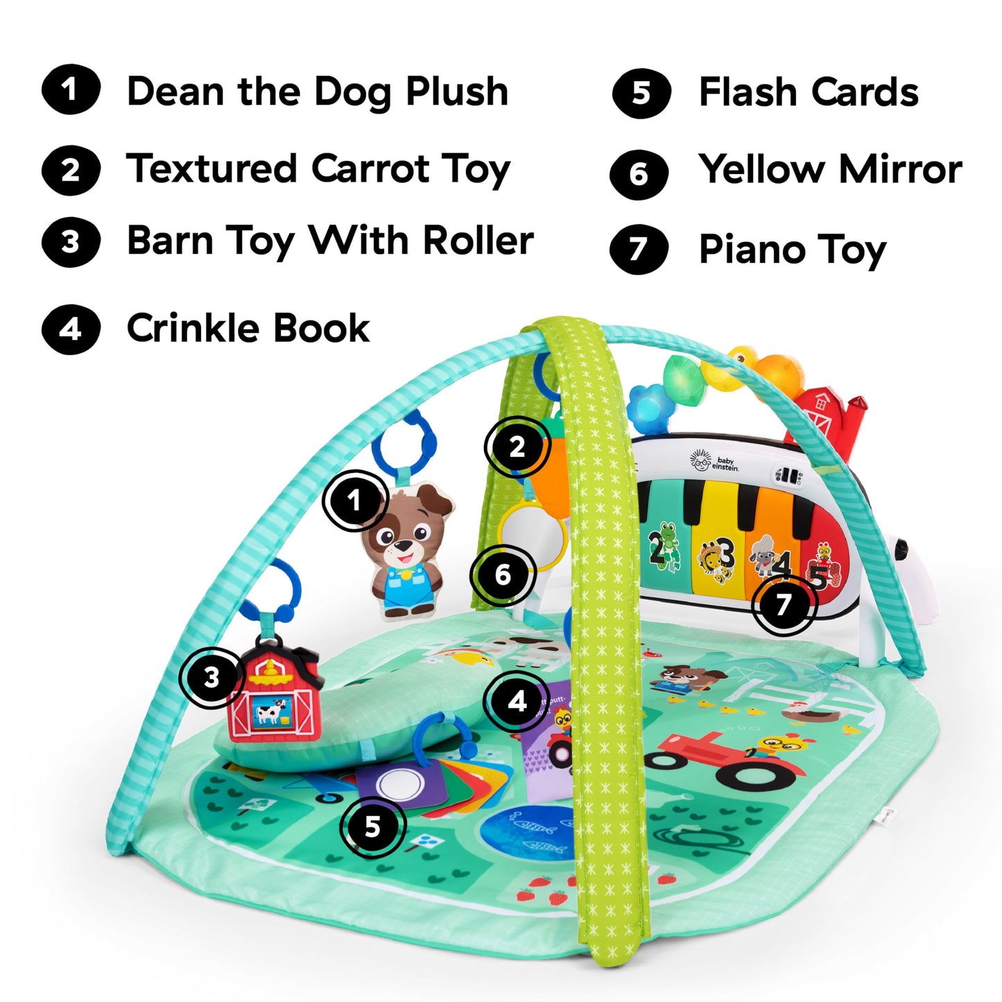 Baby Einstein Tapis d'Éveil 4-en-1 Kickin' Tunes — Piano, Musique & Langues | 0-36 Mois