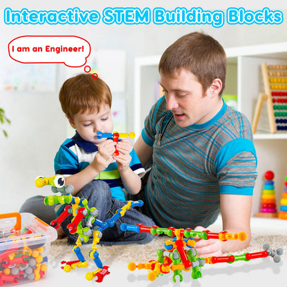 Jeu de construction STEM Qirptey – 125 pièces | Blocs éducatifs pour enfants 3-8 ans | Cadeau créatif