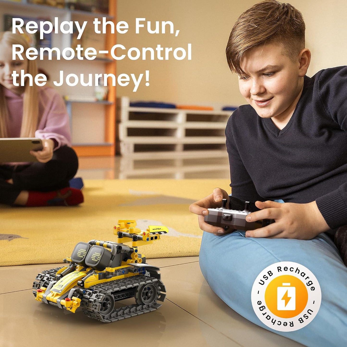 Sillbird Robot STEM 5-en-1 télécommandé – 435 pièces, LED et sons (8-14 ans) - LumeraKids