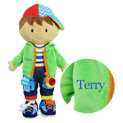 Poupée Éducative Dressy Friends – Prénom Personnalisable | Montessori Apprendre à S'habiller | Cadeau Filles & Garçons 2 ans+