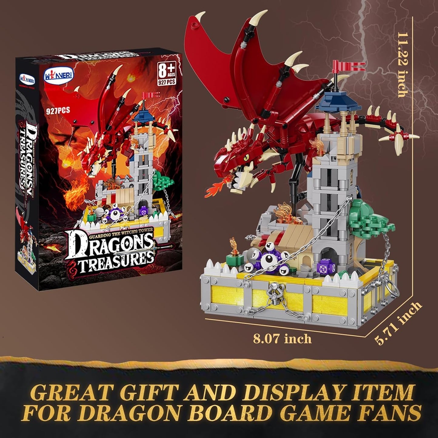 Château du Dragon Rouge – Set de Construction Compatible 927 Pièces - LumeraKids