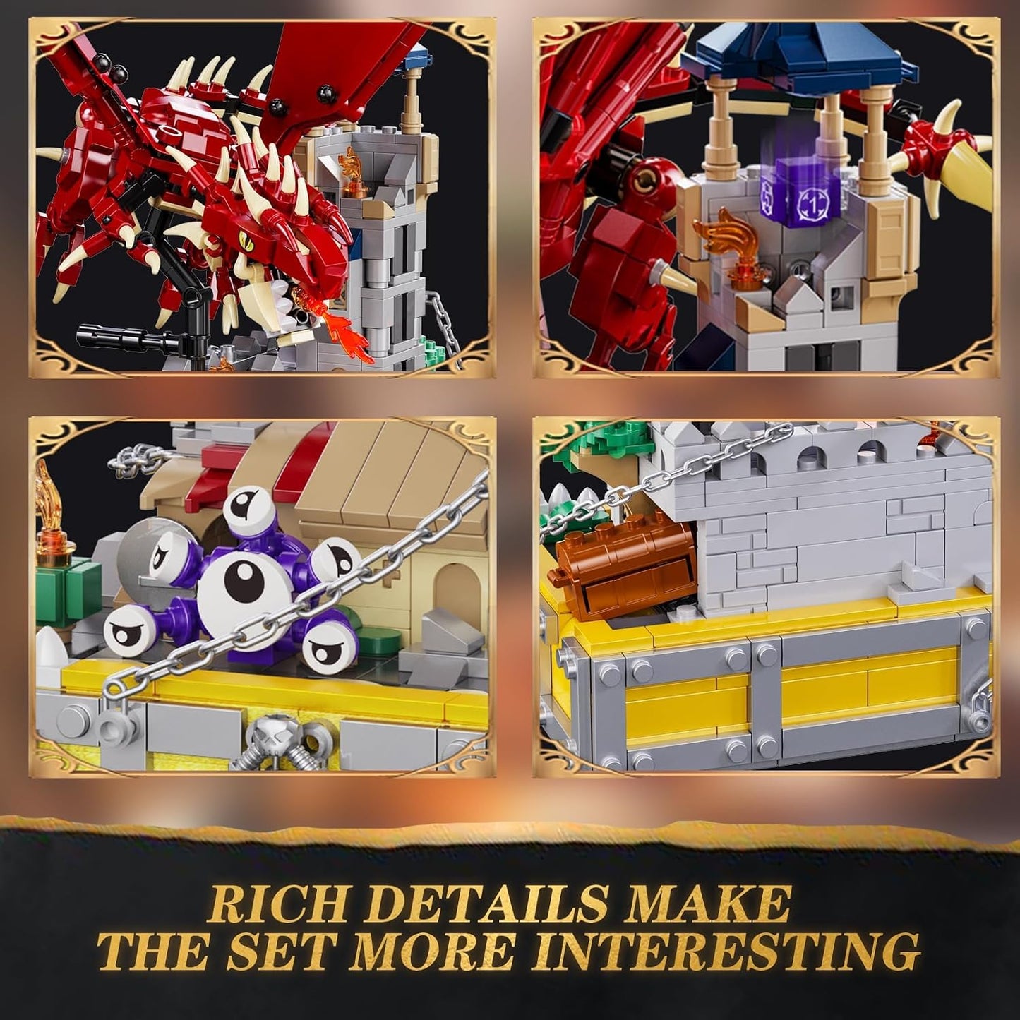 Château du Dragon Rouge – Set de Construction Compatible 927 Pièces - LumeraKids