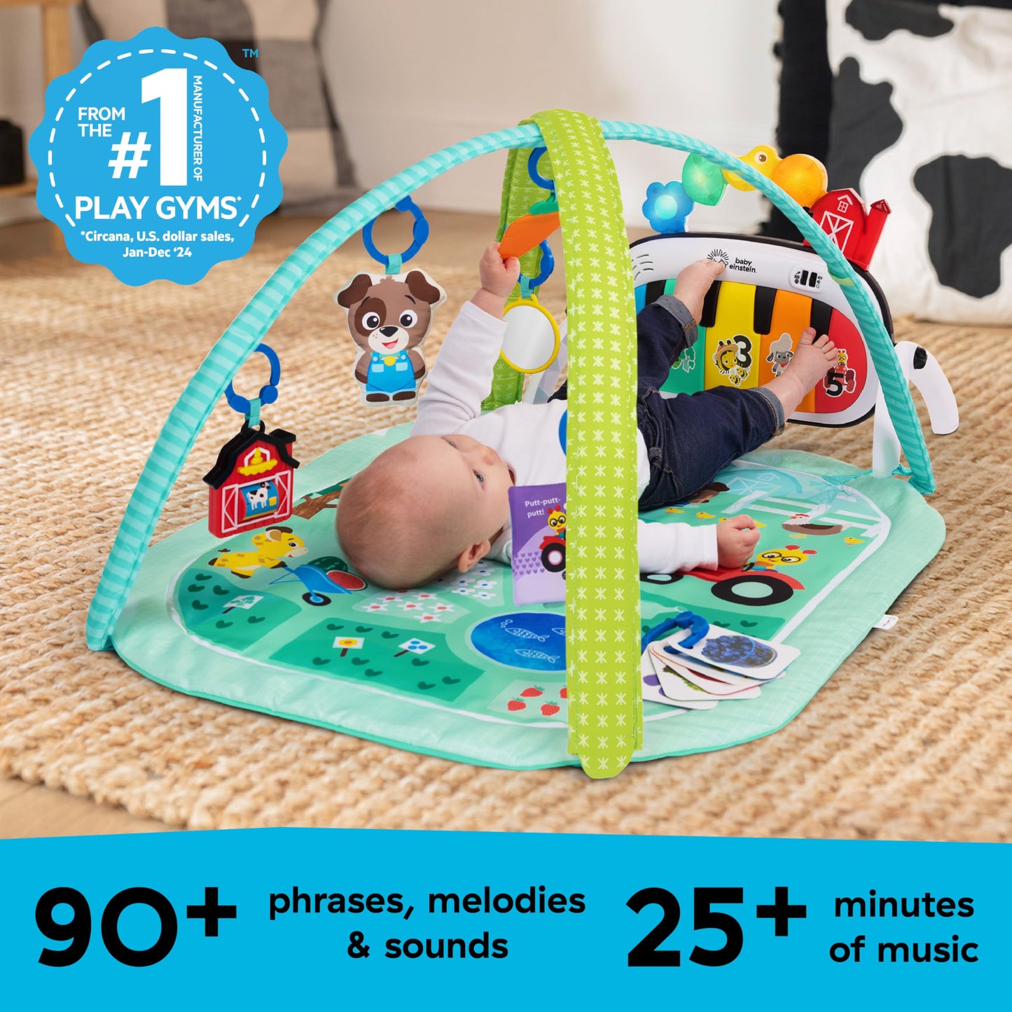 Baby Einstein Tapis d'Éveil 4-en-1 Kickin' Tunes — Piano, Musique & Langues | 0-36 Mois