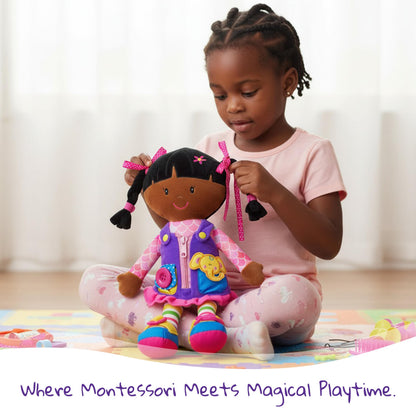 Poupée Éducative Dressy Friends – Prénom Personnalisable | Montessori Apprendre à S'habiller | Cadeau Filles & Garçons 2 ans+