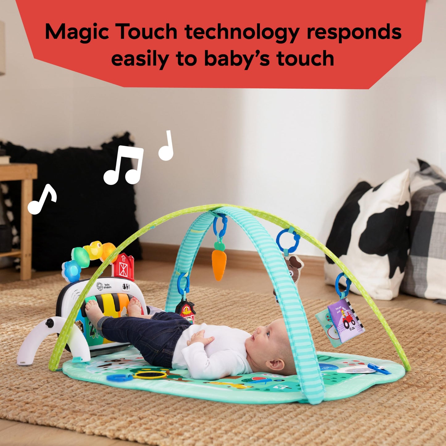 Baby Einstein Tapis d'Éveil 4-en-1 Kickin' Tunes — Piano, Musique & Langues | 0-36 Mois