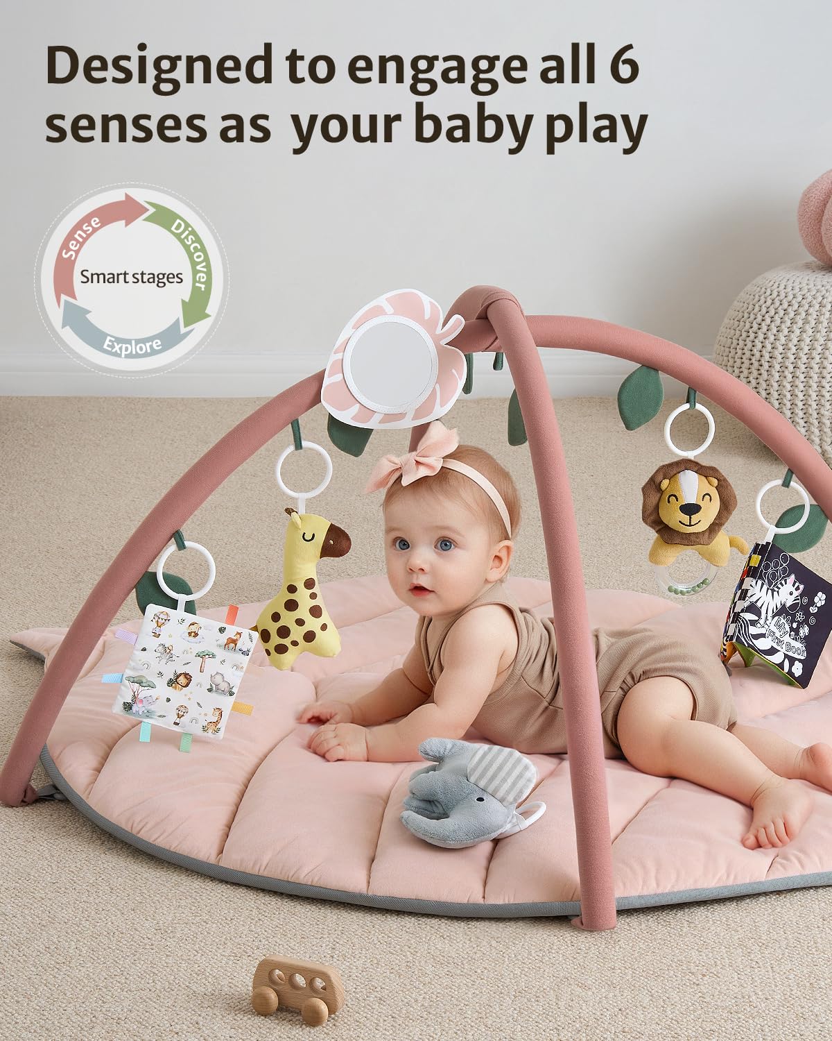 Tapis d'Éveil Bébé Feuille Géante — 6 Jouets Détachables | Blissful Diary - LumeraKids