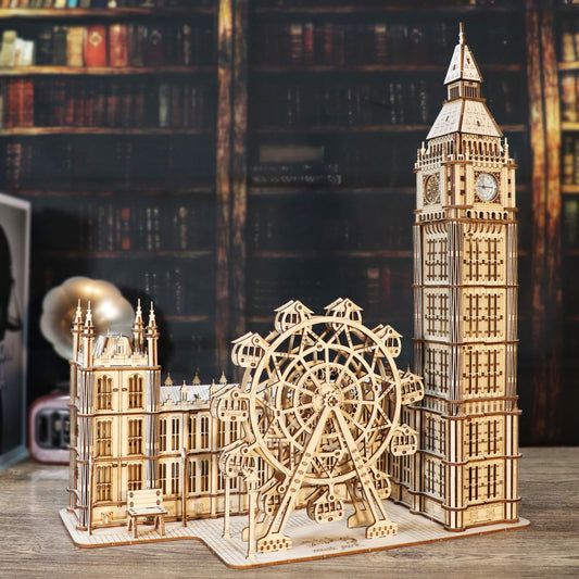 Sales Are Prohibited On The TEMU And SHEIN -MUSIC PARK 3D Wooden Puzzle Big Ben Model Kits Desktop Clock DIY Building Blocks Creative Gift Home Decor For Family Unique Christmas Gift - 0 - LumeraKids