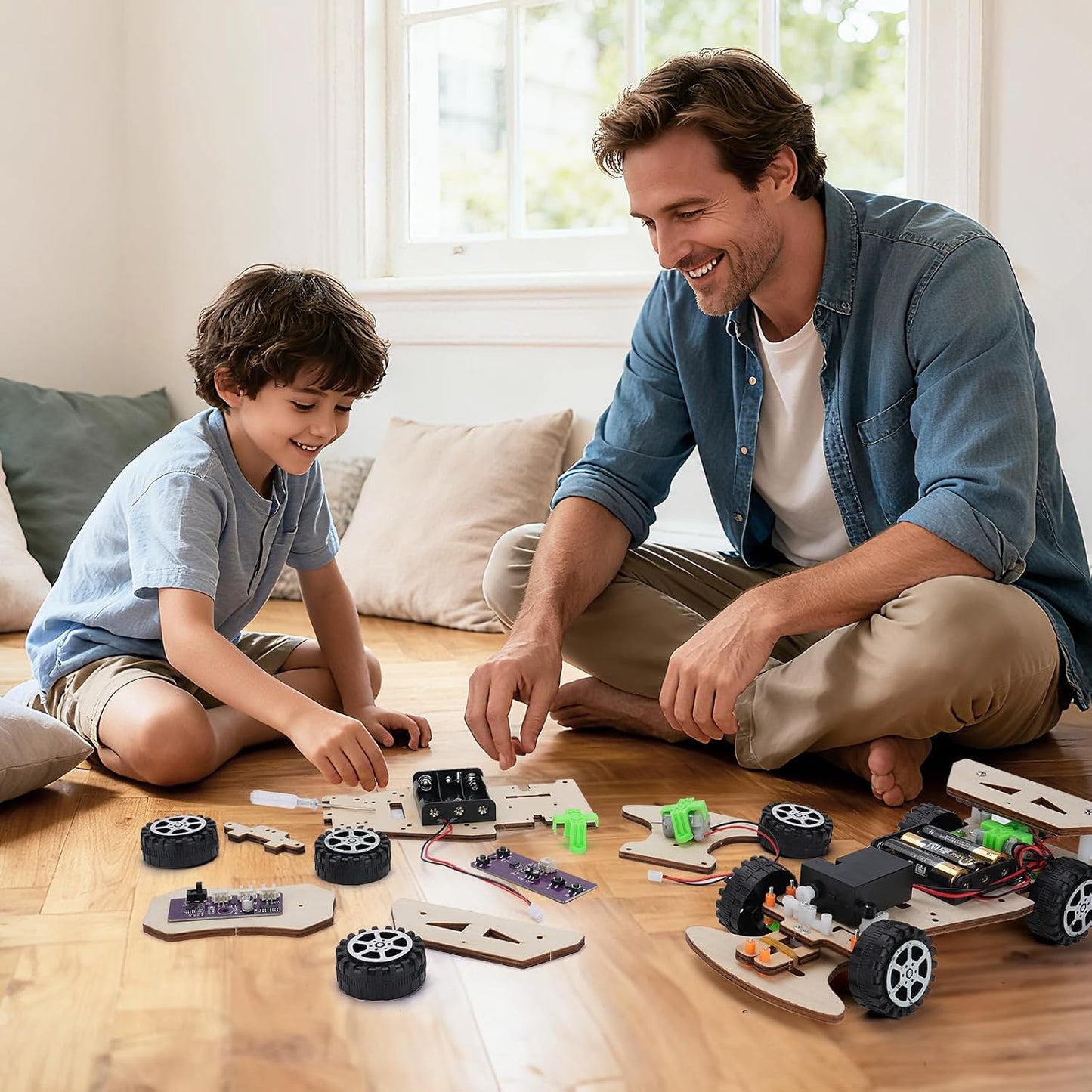 Voiture de course en bois LEPANDA – Kit STEM à construire | Jouet éducatif pour enfants 8-14 ans | Cadeau idéal garçons