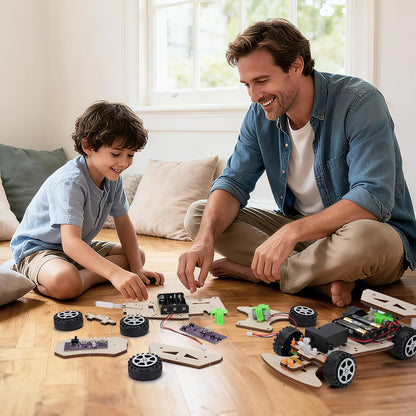 Voiture de course en bois LEPANDA – Kit STEM à construire | Jouet éducatif pour enfants 8-14 ans | Cadeau idéal garçons