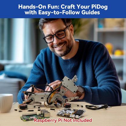 SunFounder PiDog – Kit robot chien IA pour Raspberry Pi (ChatGPT, Python, caméra)