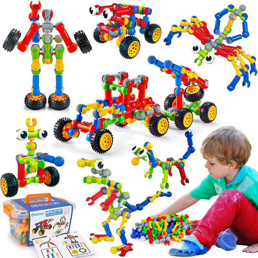 Jeu de construction STEM Qirptey – 125 pièces | Blocs éducatifs pour enfants 3-8 ans | Cadeau créatif - LumeraKids
