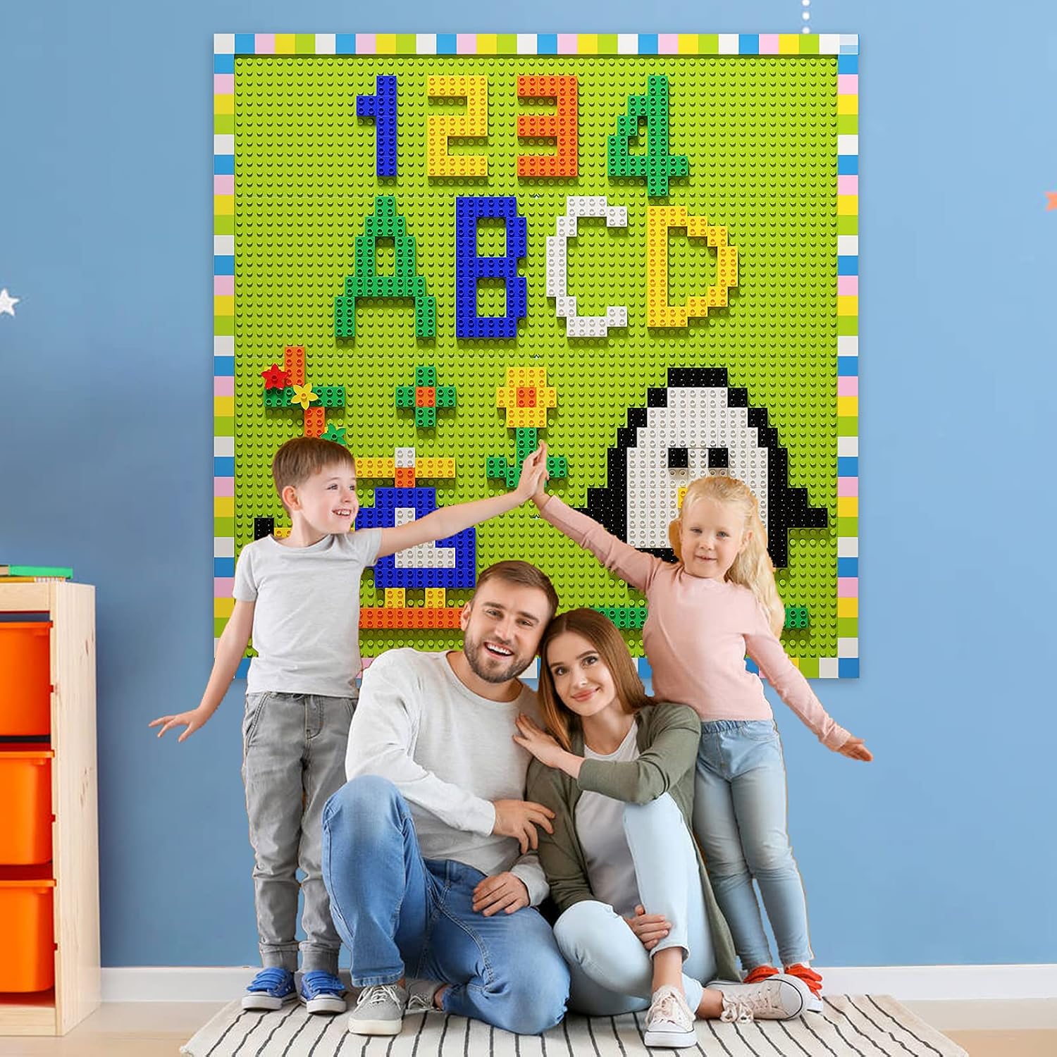 Plaques de Base Autocollantes pour Briques | Mur ou Table | Compatible grandes marques | Dès 3 ans - LumeraKids