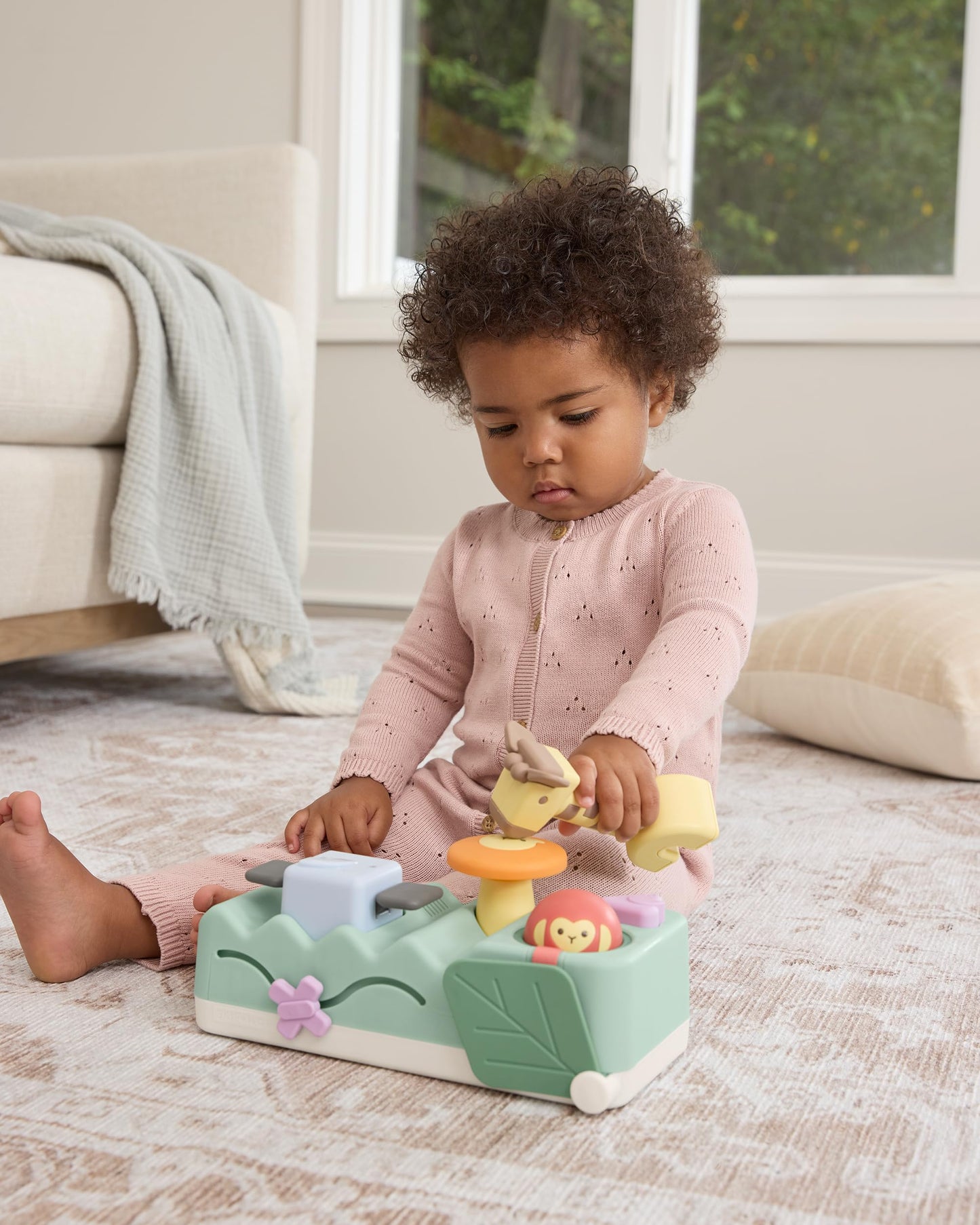 Skip Hop Volant Interactif Farmstand See & Bee — 2-en-1 Plat Ventre & Assis, Musique & Miroir | Dès 3 Mois