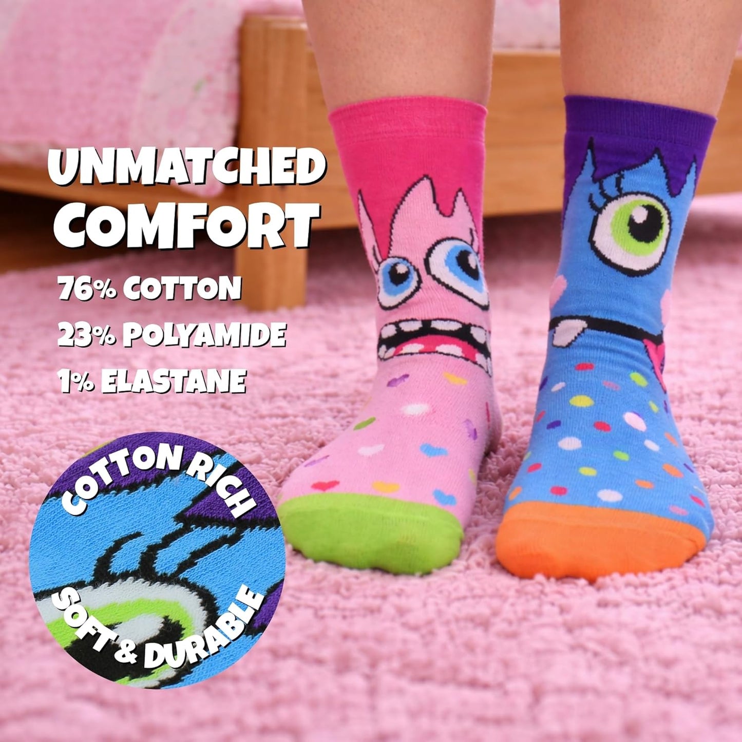 Chaussettes Dépareillées Enfant — Coffret 6 Paires | Miss Mashers